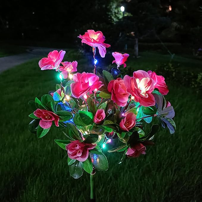 Solar Garden Lights, Solar Stake Light Simulation Flower Decorative LED Stake Lamp,Solar Flower Lights, Solar Lights for Garden Courtyard Lawn