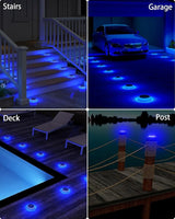 6 Packs Solar Driveway Lights, Blue Dock Deck Lights Solar Powered Outdoor IP68 Waterproof, Stick on Light for | Lumora