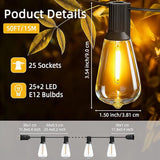 50FT Outdoor String Led Patio Lights 15M Outside Waterproof Light with ST38 Shatterproof Bulb Connectable Hanging | Lumora