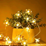 Fairy Lights Christmas Decorative Flower String Lights 33 Feet 100 LEDs, 8 Flash Modes with Tail Plug Connectable | Lumora