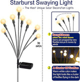 TONULAX Solar Garden Lights - Upgraded Solar Swaying Light, Sway by Wind, Outdoor Lights, Yard Patio Pathway | Lumora
