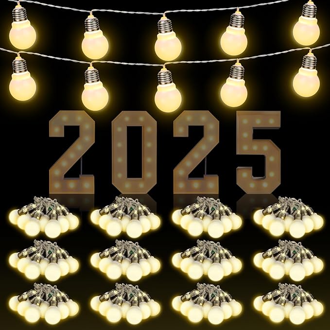 Retisee 12 Pcs Marquee Light String Bulbs13.8 ft Long for Marquee Letters Numbers 3 4 ft Tall Waterproof LED String Light for Indoor Outdoor Wedding Birthday Party Decor