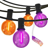 SUNSGNE G40 LED Halloween String Lights Outdoor 50FT Halloween Globe Lights with 27 LED Shatterproof Clear Orange | Lumora