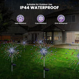 2 Pack Solar Firework Lights, 200 LED Outdoor Waterproof Garden Lights with 8 Flashing Lighting Modes, Bendable DIY | Lumora