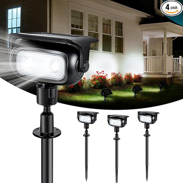 Ollny Solar Lights Outdoor Waterproof IP65, Super Bright LED 2 Lighting Modes 360° Rotation Solar Spot Lights | Lumora