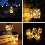SunKite Solar Mason Jar Lights [Updated], 8 Pack 20 LED Waterproof Fairy Firefly Jar Lids String Lights with | Lumora