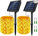 2 Pack Solar Powered Fairy String Lights Outdoor Waterproof 8 Modes Twinkle Christmas Decorations Lights, Each | Lumora