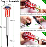 DenicMic Solar Lights Outdoor 10 Pack Waterproof Red White LED Stainless Steel Stake Outside Lights for Yard | Lumora