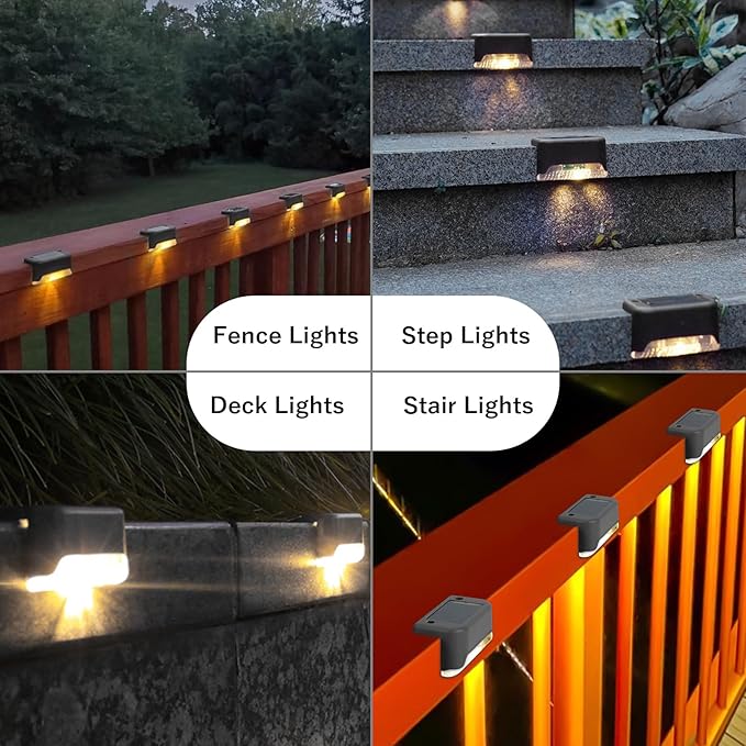 Fohil 16 Pack Solar Fence Lights Outdoor, Solar Step Lights LED Waterproof Patio Decor Solar Powered Deck Light for | Lumora