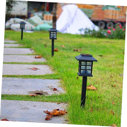 NUOBESTY 5pcs Solar Ground Lamp Outdoor Solar Pathway Lights Landscape Black Warm Light for Garden Driveway