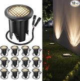 Sunco 12 Pack Low Voltage In-Ground LED Outdoor Lights, Landscape Well Lighting for Yard, Garden, Walkway, 3W, 200 | Lumora