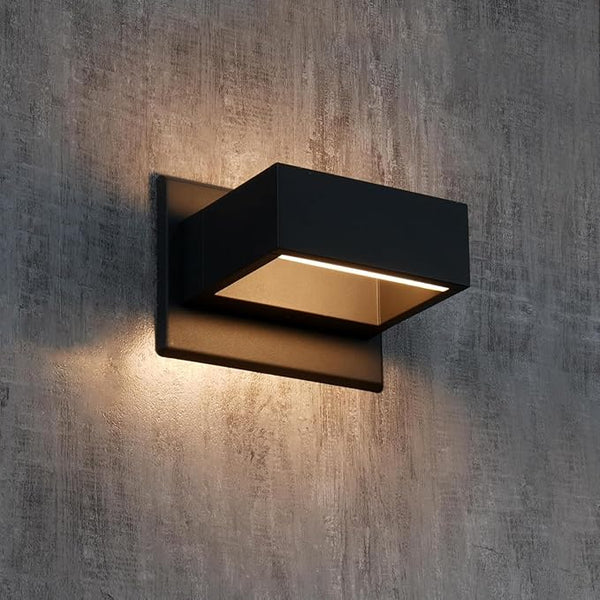 Up Down Outdoor Wall Light LED Wall Sconce Front Porch Light Fixture Black Modern Exterior Light Fixture Aluminum | Lumora