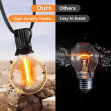OHLUX 120FT Solar String Lights Outdoor with Remote, Commercial Grade Patio Lights with 52 Shatterproof G40 Globe | Lumora