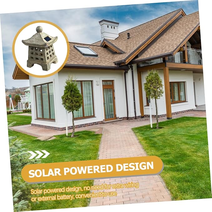 Lawn Decorations Outdoor Solar Pathway Lights Pagoda Garden Statue Landscape Lighting