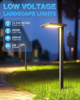 SUNVIE Low Voltage Landscape Lighting with Connectors 5W Anti-Glare LED Pathway Lights Wired Waterproof Outdoor | Lumora