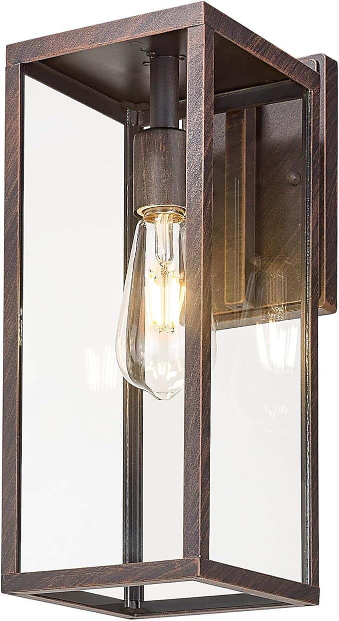 Bestshared Outdoor Wall Sconce, 15 Inch Outdoor Wall Lantern with Clear Glass, Anti-Rust Porch Lights,Weather | Lumora