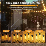 LAMPHOME Outdoor String Lights, 26FT Patio Lights with 12+1 ST38 LED Edison Bulbs (1 Spare), Connectable String | Lumora