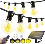150FT Solar Lights Outdoor Waterproof: G40 45M Shatterproof Bulbs Patio Lights - Solar Powered Remote Control 3 | Lumora