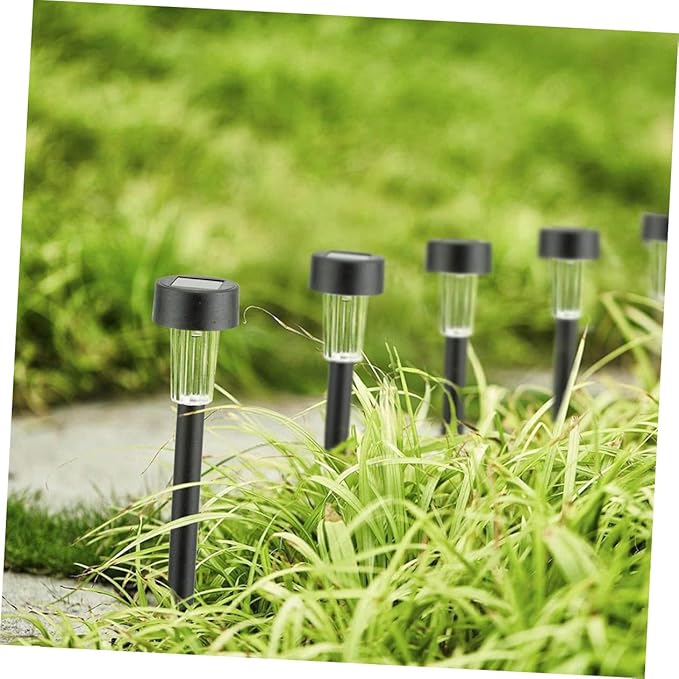 NUOBESTY 10Pcs Solar Powered Landscape Lights LED Garden Lamp for Pathway and Driveway Outdoor Lighting for Patio and Events White Light