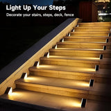 GEEKHOM LED Solar Step Lights Waterproof: Auto-On/Off Warm White & Color Changing for Outside - Outdoor Path Light | Lumora