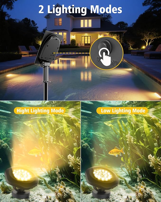 CORESLUX Solar Spot Lights Outdoor Waterproof IP68, 3-in-1 LED Warm Light Solar Landscape Lights, 2 Light Modes | Lumora