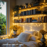 100 LED String Lights 33ft Warm White, Plug in Fairy Lights with 8 Lighting Modes, Indoor Outdoor Christmas Lights | Lumora