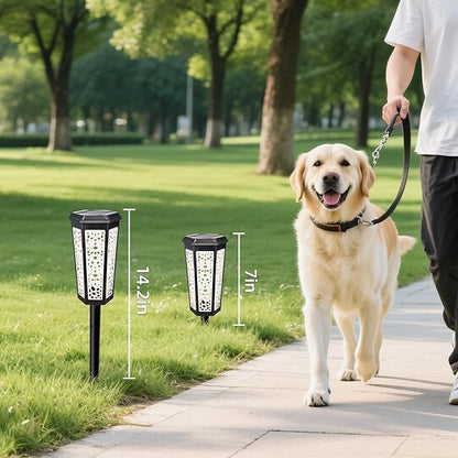 4 Pack Solar Pathway Landscape Lights - RGB Color Changing & Warm White Outdoor Waterproof Solar Yard Lights, 2 Lighting Modes for Garden, Patio, Walkway, Driveway & Sideway