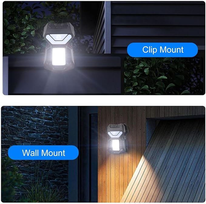 Clip on Solar Lights Outdoor - Waterproof Motion Sensor Outdoor Lights - Lamp with 3 Modes for Farm Gutter Deck Pathway Stairs Backyard Walkway Flower Bed Step Driveway Garage Camping
