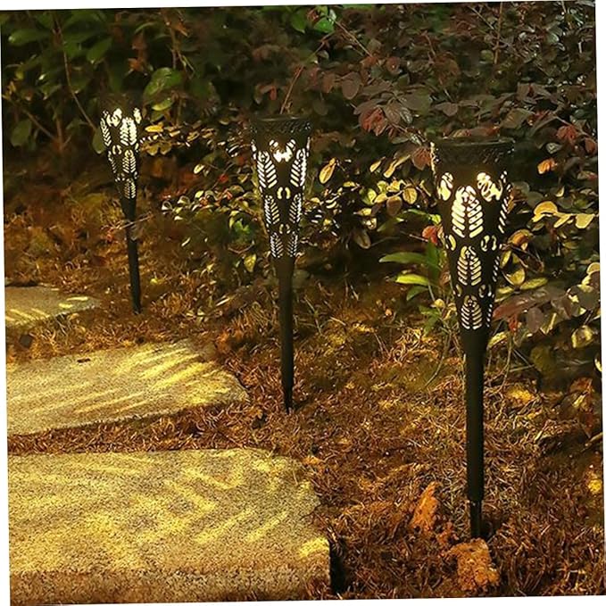 4 Pieces Solar Pathway Lights Outdoor LED Garden Decorative Solar Powered Waterproof Lawn Landscape Lighting Warm | Lumora