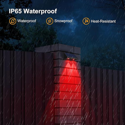 8 Pack Bright Solar Fence Lights Outdoor for Deck, Railing, Stair, Retaining Wall, Waterproof Led Accent Lamp Ambient Lighting with Spot Len for Patio, House (5 Mode Multicolor, 8 Pack)