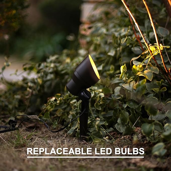 GOODSMANN Low Voltage Landscape Flood Lights 8PK Kit 3W LED 200 Lumen Outdoor Spotlights 3000K Warm White | Lumora