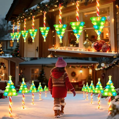 Christmas Solar Lights Outdoor Pathway: 6 Pack 25inch Solar Christmas Decorations Outdoor, Solar-Powered Xmas Tree Candy Cane Lights Outside for Yard Garden Walkway Driveway Christmas Decor