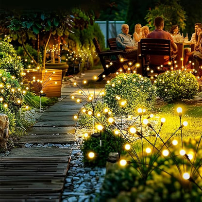 Solar Lights Outdoor Waterproof 2 Packs,Garden Patio Decorative,Firefly Lights for Patio Lawn,Landscape Lighting Large Bulbs,Starlight Windswept,Great Gift for Women for Gardening,20LEDs