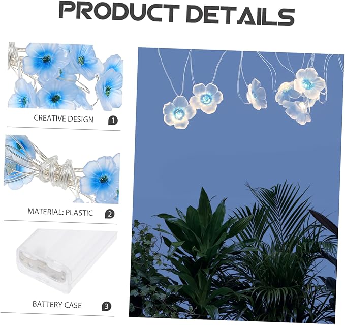 1set Led Battery Peach Blossom String Lights Flower Shaped Lamps Decorative Outdoor String Lamp for Garden Party | Lumora