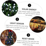 Lurrose 2sets Led Bead Solar Powered Outdoor String Lights Garden Xmas Tree Decorative Lamps Led Outdoor Lights for | Lumora