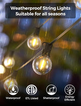 XMCOSY+ Smart Outdoor String Lights, 150Ft G40 Globe Patio Lights with 75 LED Bulbs, WiFi & APP Control, Work with | Lumora