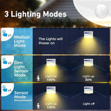 Peasur Solar Outdoor Lights, [2 Packs] Motion Sensor Security Lights with 3 Lighting Modes Wall Lights Waterproof | Lumora