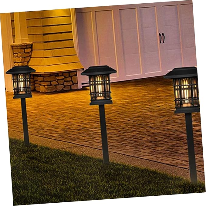 Outdoor Waterproof Solar Pathway Lamps 4-Piece Set Decorative LED Ground Lights for Garden Yard Lawn and Patio