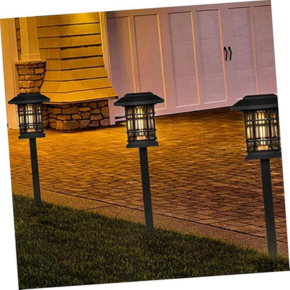 Outdoor Waterproof Solar Pathway Lamps 4-Piece Set Decorative LED Ground Lights for Garden Yard Lawn and Patio