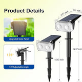 LETMY Solar Spot Lights Outdoor Waterproof with Bigger LED, 4 Pack 135°Adjustable Solar Lights Outdoor, 2-in-1 Wall | Lumora