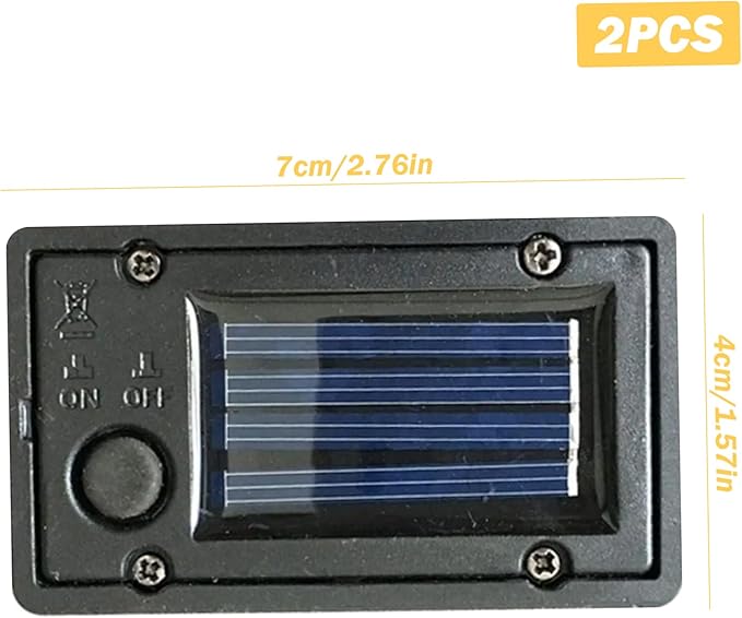 Solar Batteries for Outdoor Solar Lights 2Pcs Waterproof Battery Box Replacement Solar Light Parts 2.8x1.6'' Solar Lantern Replacement Top with Light Sensor DIY Garden Solar Light Kit