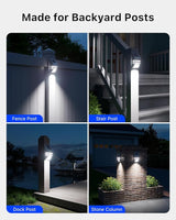 4 Pack Solar Wall Lights, Stainless Steels Outdoor Waterproof Motion Sensor Modern Metal Lamps for Fence, Deck | Lumora