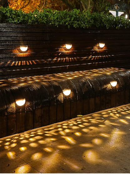 Ulalaza 2Pcs Solar Decking Lights RGB+ Changing Solar Step Lights Outdoor Waterproof Stair Lights for Fence, Deck Patio, Front Door, Stair, Yard & Driveway Path Warm White