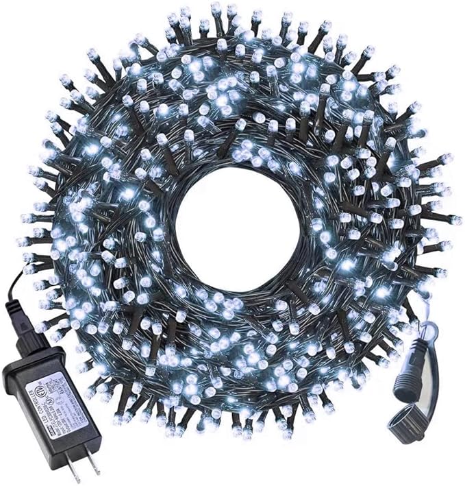 Christmas Lights Outdoor - 108FT 300 LED with 8 Modes, End-to-End Plug, UL Certified, Waterproof Fairy String Lights for Xmas Tree Decorations Garden Party (Cool White)