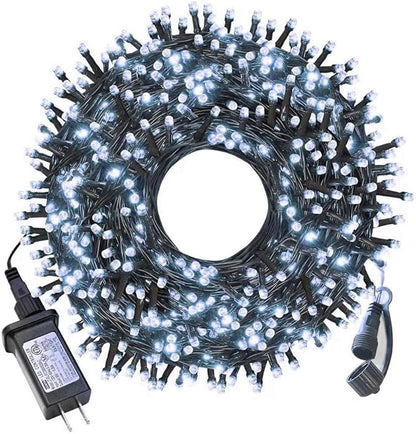 Christmas Lights Outdoor - 108FT 300 LED with 8 Modes, End-to-End Plug, UL Certified, Waterproof Fairy String Lights for Xmas Tree Decorations Garden Party (Cool White)