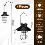 Retisee 4 Pack 31 Inch Hanging Solar Light Outdoor with Shepherd Hook Solar Lanterns Outdoor Waterproof Metal | Lumora