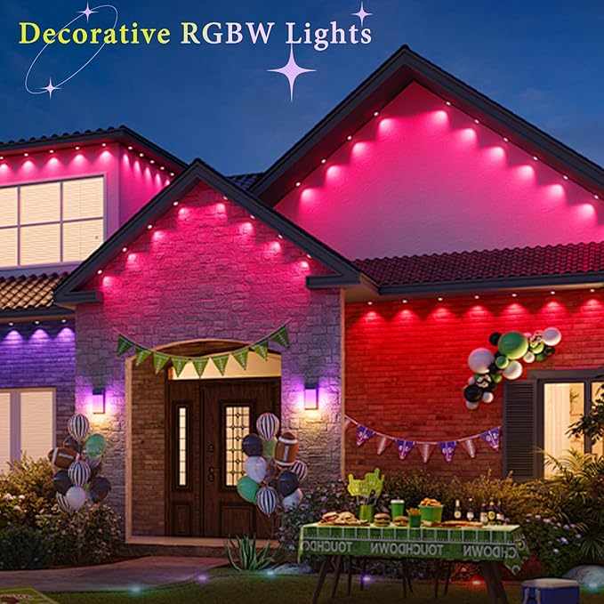 Deck Light RGBW 20 Pack, Φ1.22 Inches RGB/Warm White Light WiFi Control, LED Step Lights Kit Low Voltage DC12V, IP67 Waterproof Deck Lights for Stairs with Remote Control