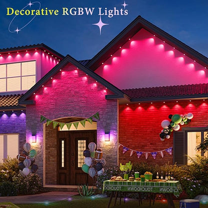 Deck Light RGBW 20 Pack, Φ1.22 Inches RGB/Warm White Light WiFi Control, LED Step Lights Kit Low Voltage DC12V, IP67 Waterproof Deck Lights for Stairs with Remote Control