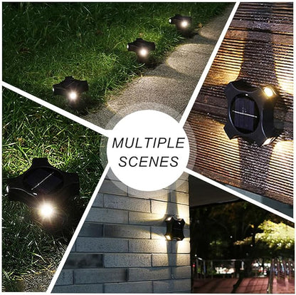 Solar Ground Lights Outdoor, IP65 Waterproof Landscape Lighting for Garden Patio Pathway Lawn Deck Cool White-Warm Light-RGB (Warm Light -4Pack)