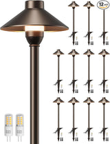 PARTPHONER Low Voltage Landscape Lighting 12-Pack, Aluminum 12V Pathway Lights with G4 Bulbs, Waterproof Oil Rubbed | Lumora